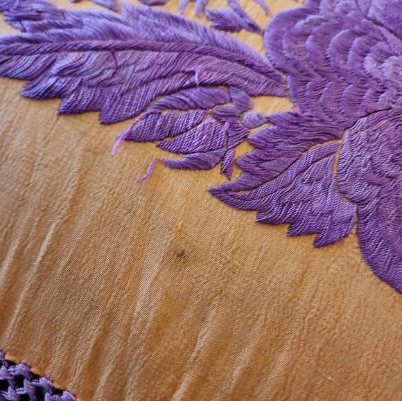 Victorian Silk Embroidered Piano Shawl - Picture 9 of 11